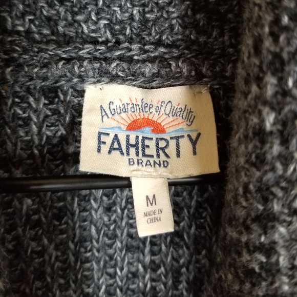 Faherty | Charcoal Gray Marled Cardigan NWOT - Picture 6 of 6